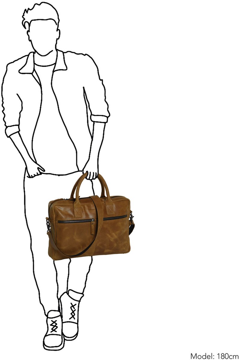 Daniel Ray Armidale Leren Laptoptas 16,4 inch - Cognac