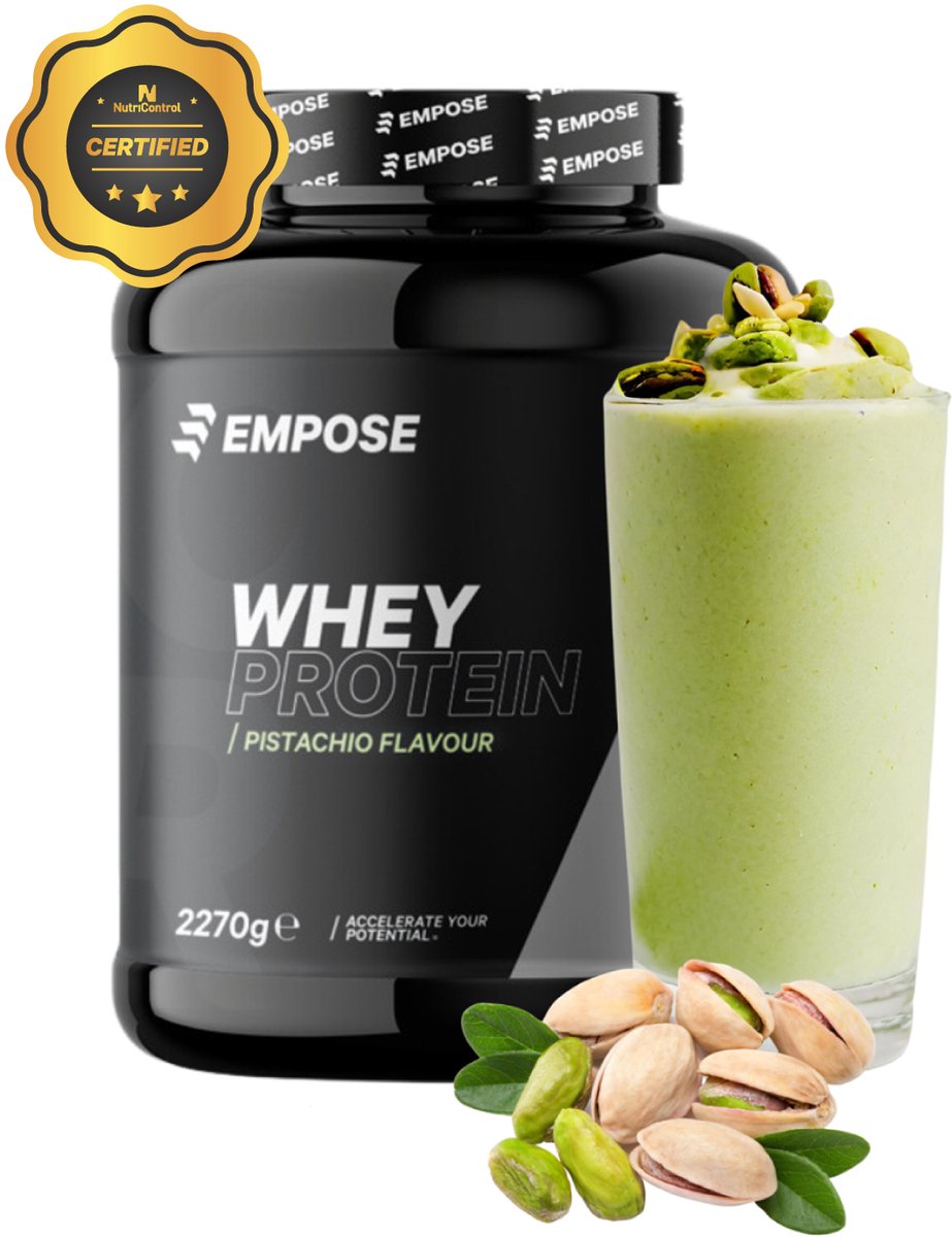 Goedkoopste Empose Nutrition Whey Protein - Eiwitpoeder - Proteïne Shake - Eiwitshakes - Pistachio - 2270 gram