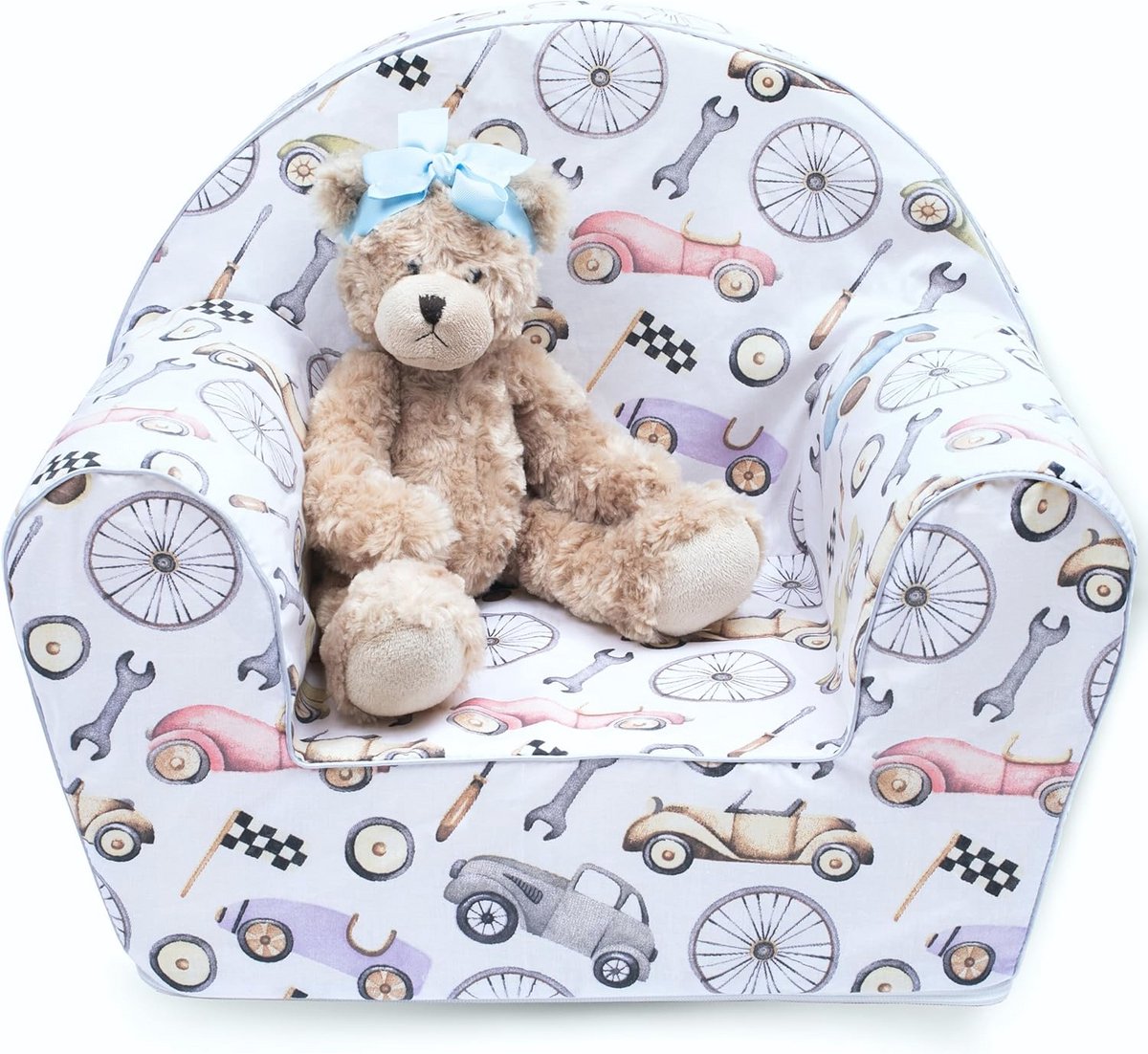 Hoes voor kinderstoel met schuimrubber, wasbare bekleding voor peuterstoelen 51 x 34 x 42 cm