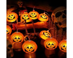 Lichtslinger Halloween pompoenen LED 1,65mtr - 9 Pompoenlampjes
