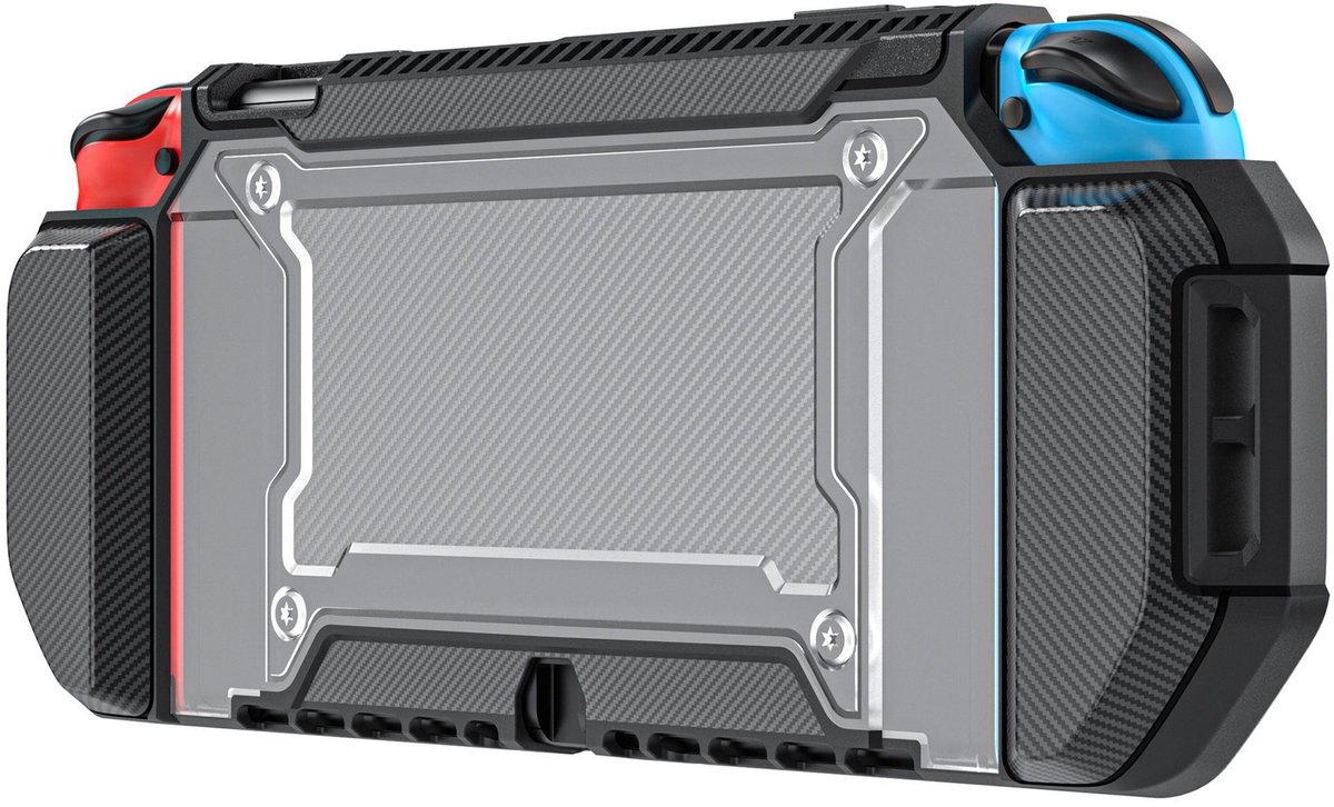 Hoes voor Nintendo Switch OLED - Switch case - Anti-Slip & Schokbestendig - Val- en Krasbescherming - Perfecte Pasvorm,zwart