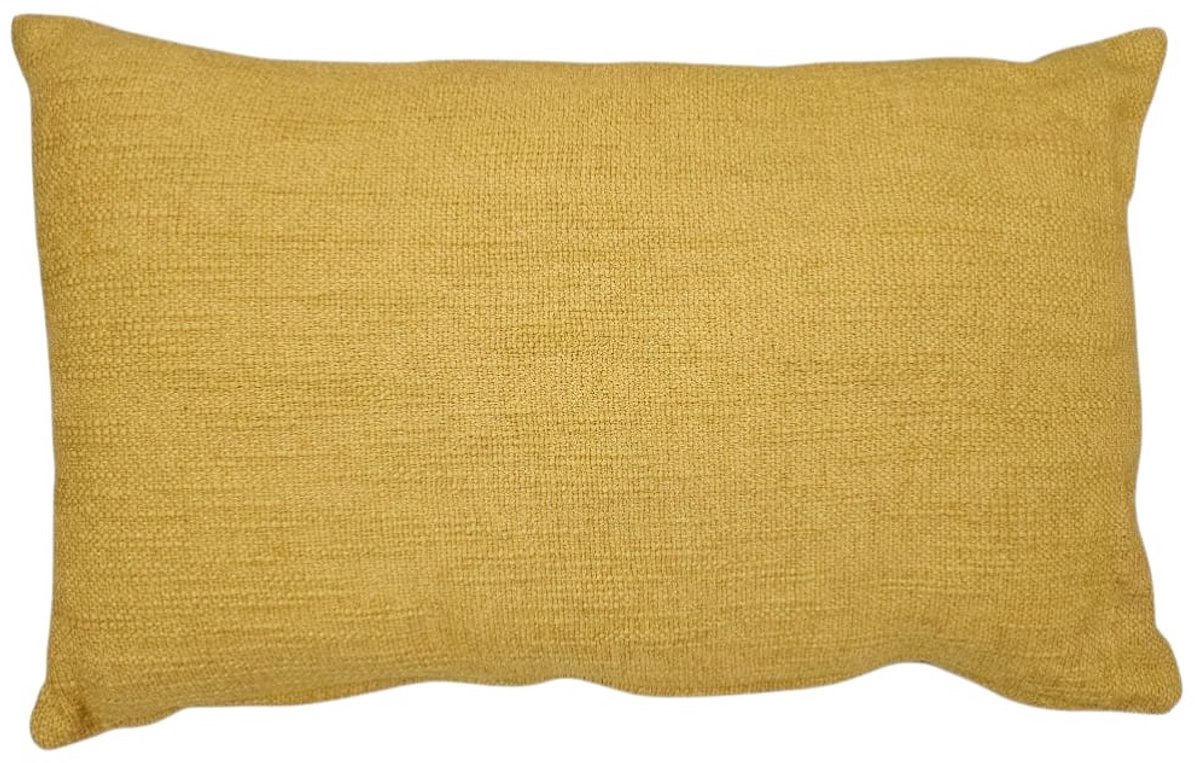 Linen & More Coco Chenille Geel Kussen | 30 X 50 | Sierkussen Voor Woonkamer Of Slaapkamer