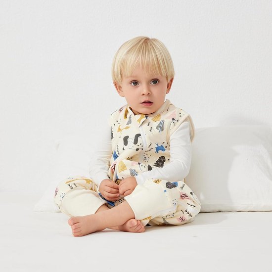 Slaapzak met voeten het hele jaar 100% katoenen slaapzak voor baby's 15 TOG slaapzak met pijpen voor jongens en meisjes van Aiamu Baby — afbeelding 2