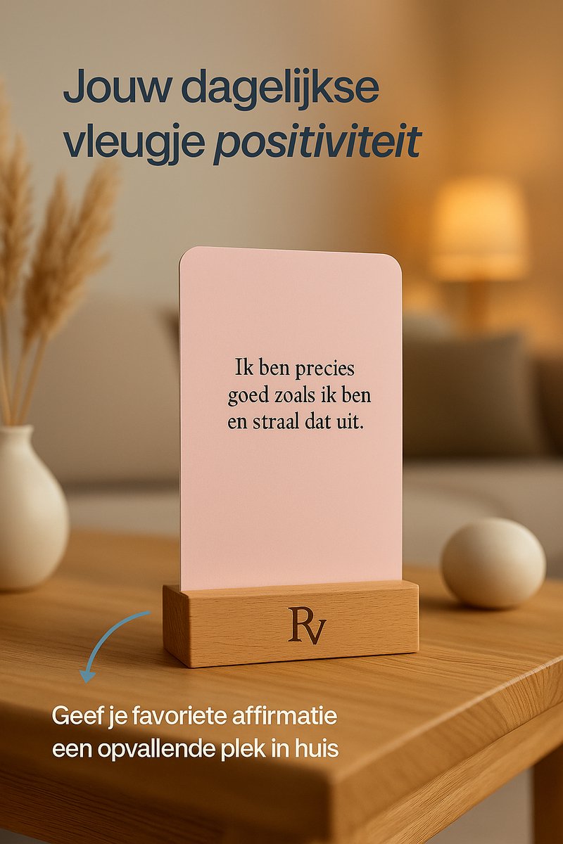 Positievevibes Zelfvertrouwen-serie – Affirmatiekaarten – 52 kaarten – Met houten standaard – Voor zelfvertrouwen & innerlijke kracht — cadeau in Cadeau-ideeën - foto 5