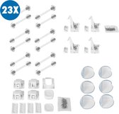 LockPro Kinderslot Kastjes – 23-delige Set – Zelfklevend & Magnetisch – Zonder Boren – All-in-One Kastbeveiliging – Kinderslot voor Laden, Deuren & Kasten – Wit