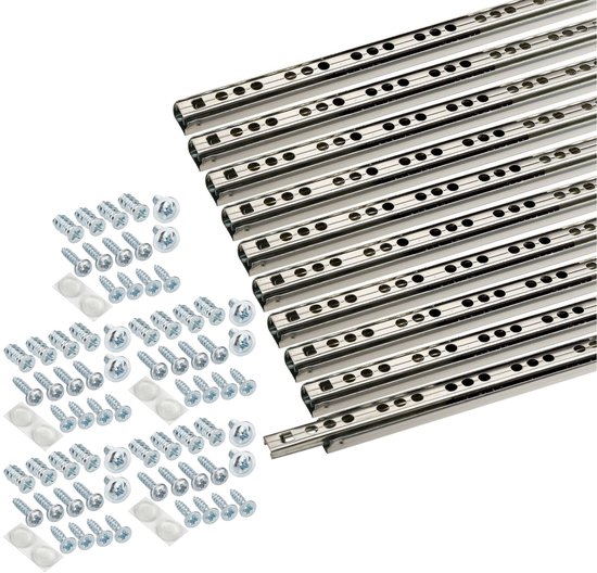SOTECH 10s (5 paires) Glissières de tiroir 246 mm rainure 17 mm - Glissières pour tiroirs - Glissières de tiroir à extension partielle