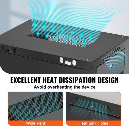 Armoire réseau 12u, montage mural, profondeur 39 cm, capacité de charge 90 kg, avec porte vitrée verrouillable