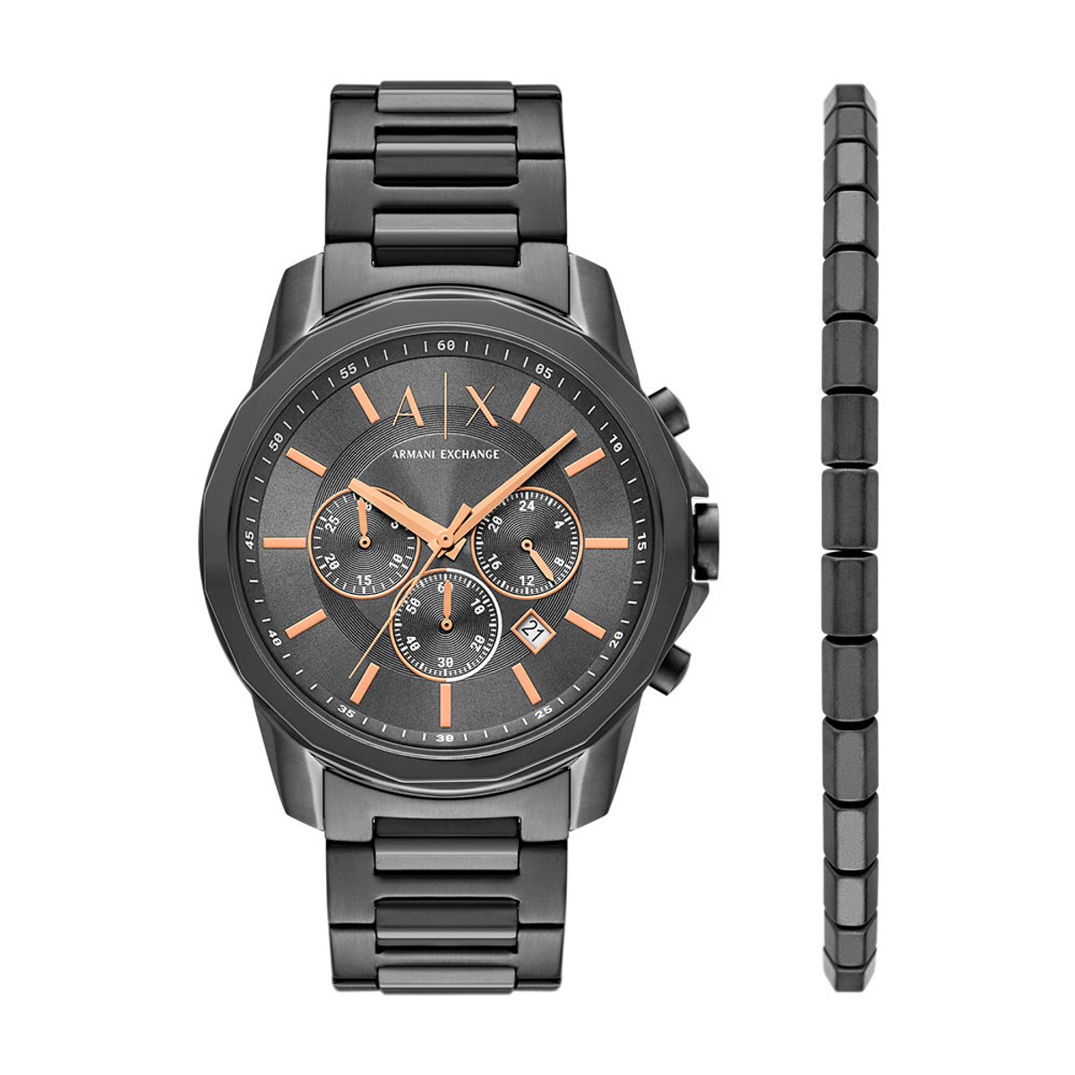 Armani Exchange Heren Horloge geschenkset - Grijs