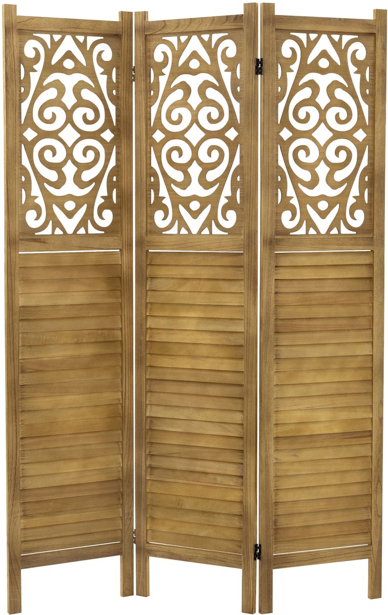 3-delig kamerscherm 170 x 121 cm, opvouwbare houten kamerscherm Tokio ML-Design