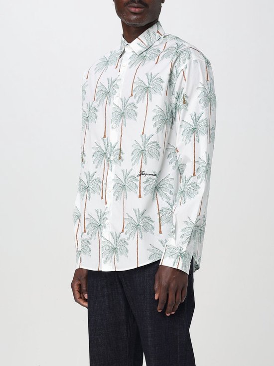 Palm Tree Print Shirt Long Sleeves - White | bol