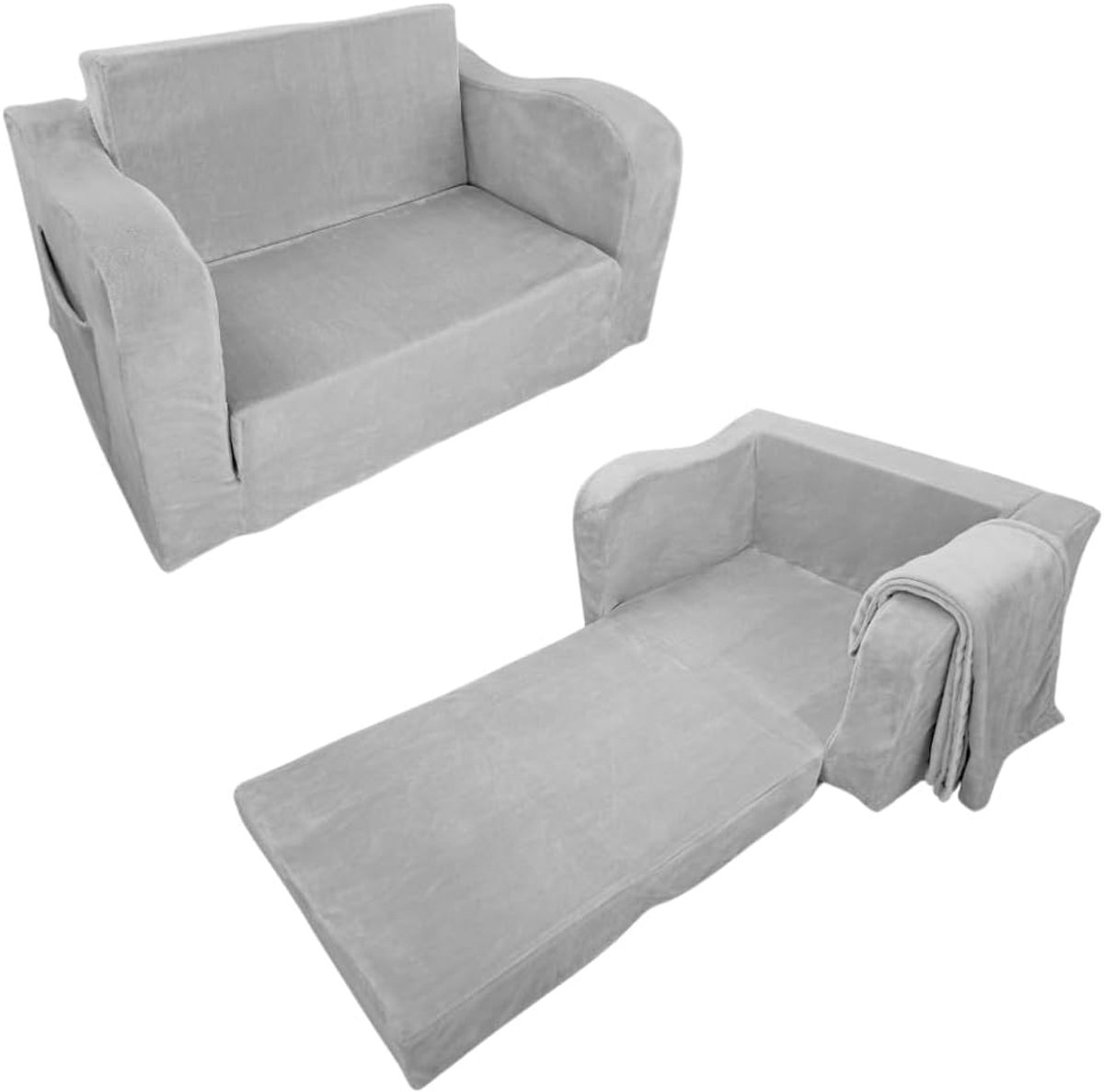 Lexium Store Lexium Grondbed - Peuterbed - Kinderbed - Bedhuisje - Huisbed - Grondbed Peuter - Laag Bed - Vloerbed Grijs
