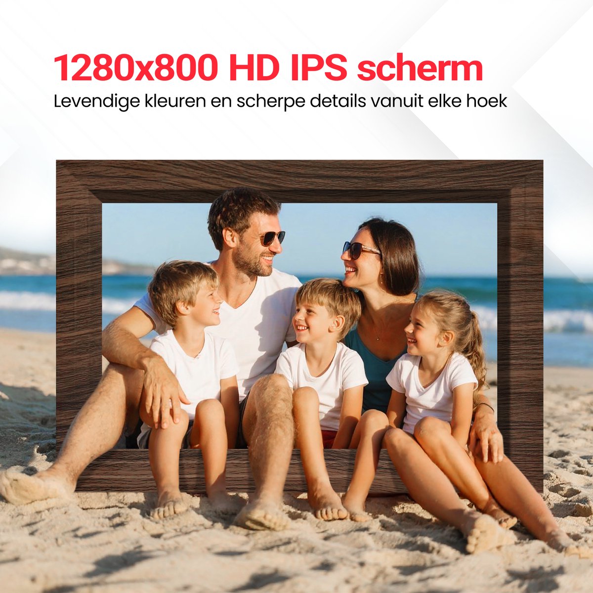 Digitale Fotolijst 10.1" HD Wifi - Houten Frame Walnoot thumbnail 5