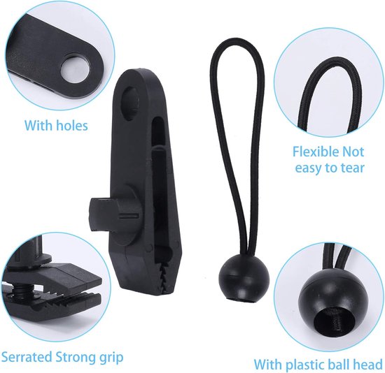 zeilklem - Zeilklemmen - 10x Zeilclip voor Afdekzeil - Afdekzeil Klemmen - zeil - klemmen- Zeilclips - Zwart van Afdekzeil Klemmen — afbeelding 2