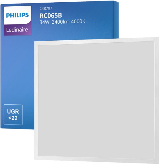 Philips LED Paneel 34W Koel Wit 60x60cm