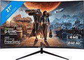 Bol.com RAIDER Pro Gaming Monitor - FreeSync/G-Sync - 240Hz - Curved - 27 inch aanbieding