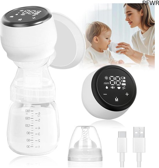 Draagbare elektrische borstkolf, handsfree 4 modi, 12 zuigniveaus, LED Draagbare elektrische borstkolf, handsfree 4 modi, 12 zuigniveaus, LED