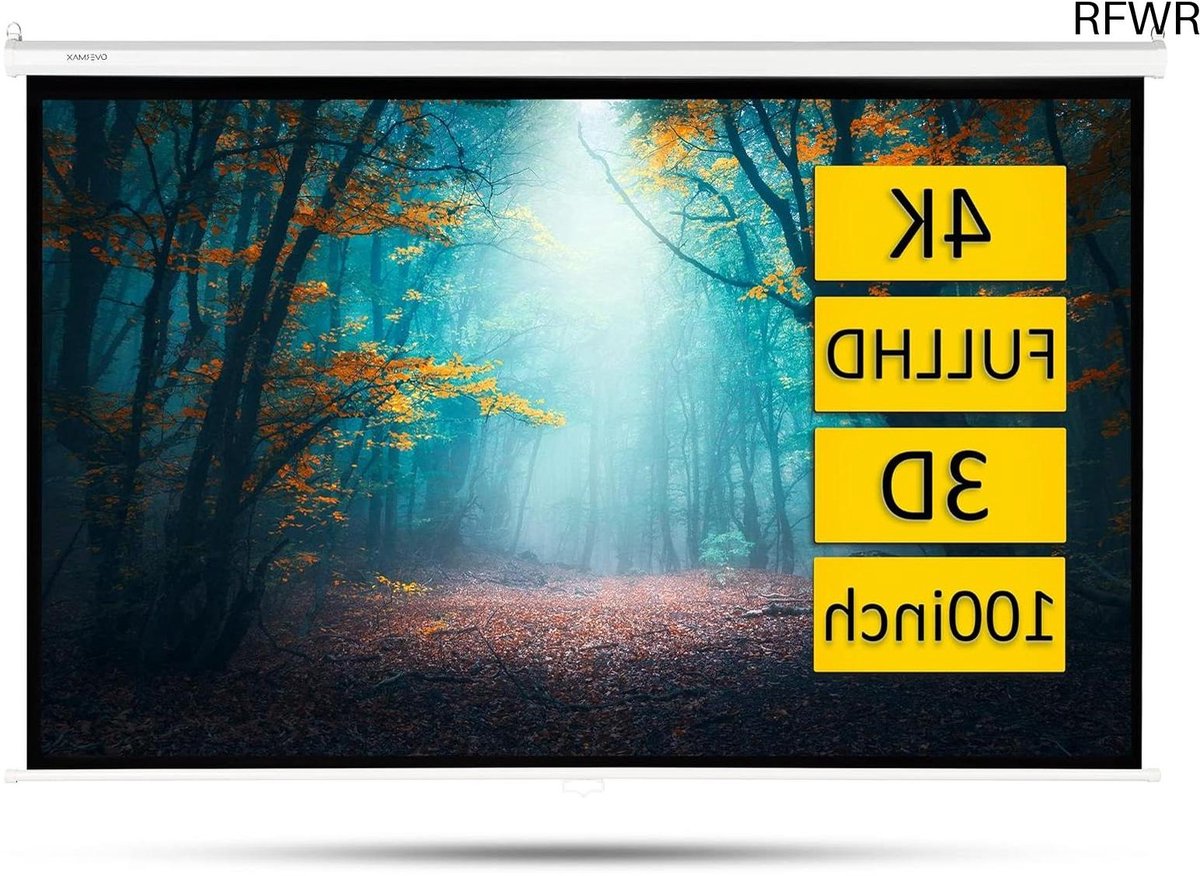 RFWR® Half-automatisch 100 inch projectiescherm 16:9 - Ideaal voor thuis en werk