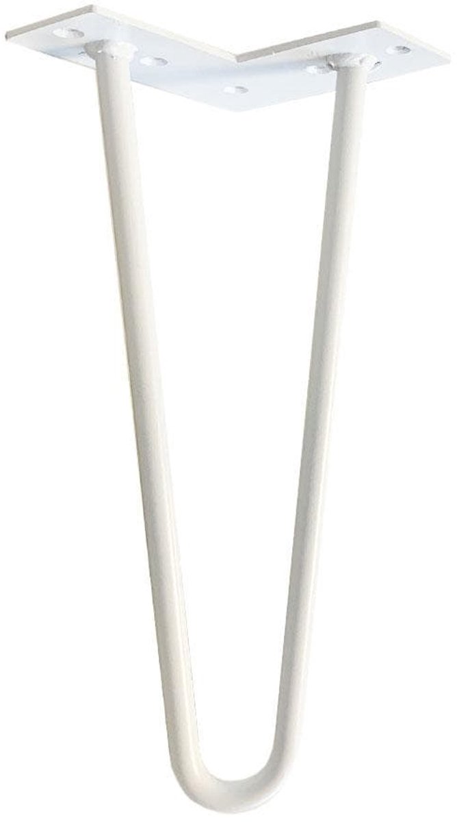 Stalen hairpin wit hairpin ø 1,2 cm en hoogte 30 cm - Set van 4 stuks
