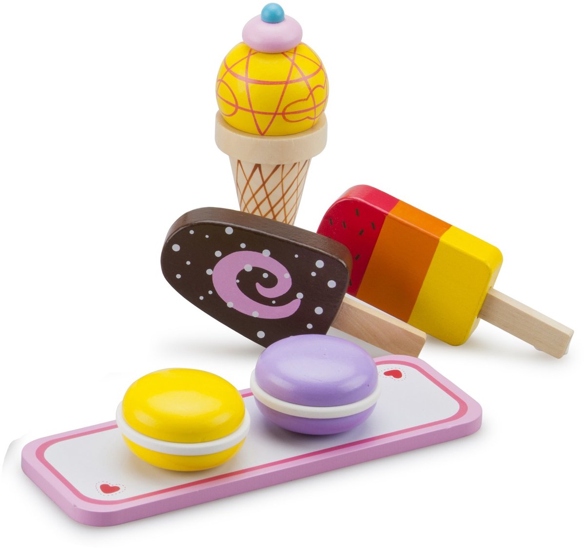 New Classic Toys® Houten IJsjes Speelgoed - 25-delige Kleurijke Speelset met IJsjes, Hoorntjes, IJsschep en Bordjes - Speelgoedeten - Rollenspel Keukenspeelgoed IJskraam - Vanaf 3 Jaar — afbeelding 9