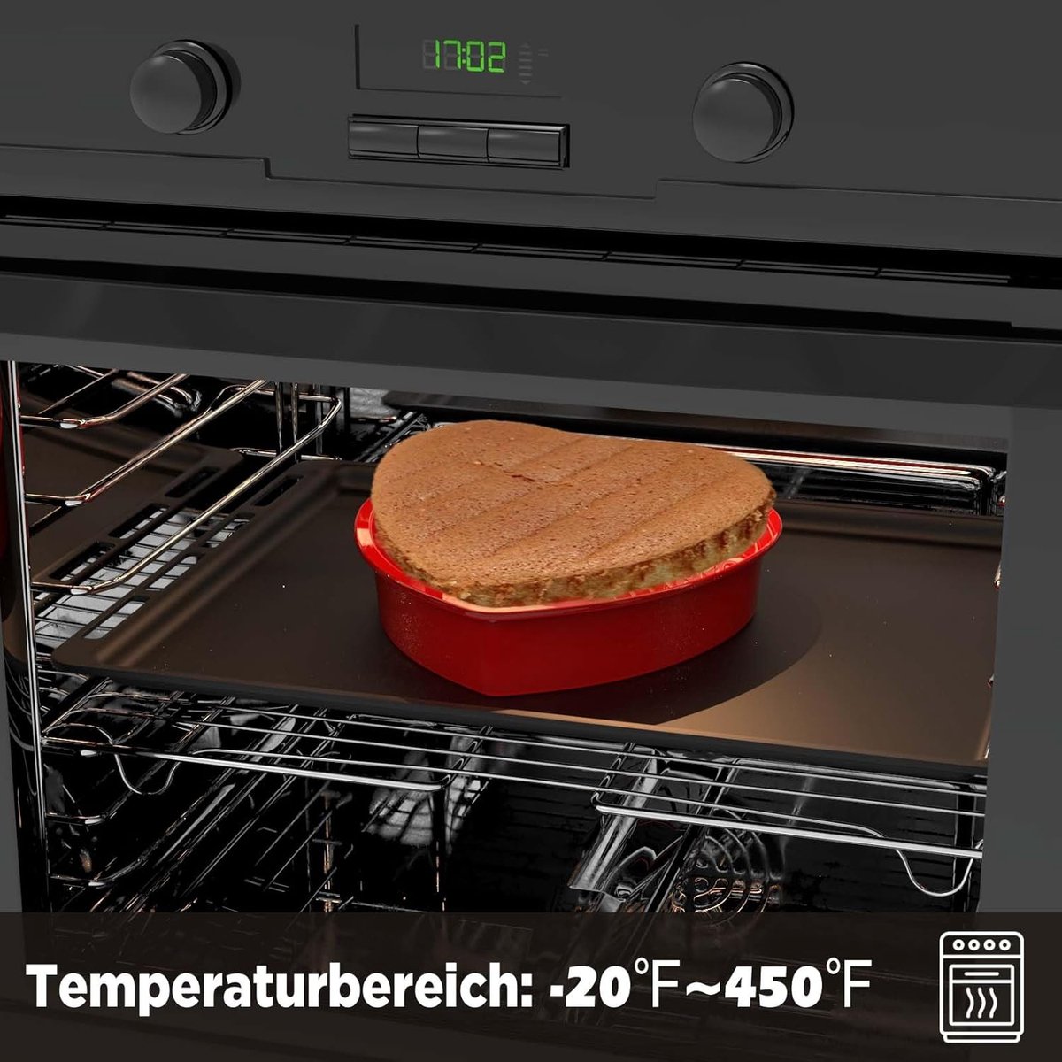 Wondora 3 stuks bakvormen hart, grote bakvorm, anti-aanbaklaag, siliconen hartvorm, veilig materiaal, verschillende modellen, geschikt voor driedimensionale cake, lasagne, pudding, desserts (rood Wondora 3 stuks bakvormen hart, grote bakvorm, anti-aanbaklaag, siliconen hartvorm, veilig materiaal, verschillende modellen, geschikt voor driedimensionale cake, lasagne, pudding, desserts (rood