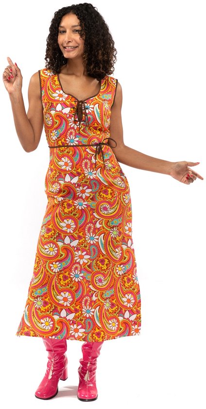 Oranje Lang Jaren 70 En 60 Hippie Bloemen Soul Disco Pretty Paisley - Vrouw
