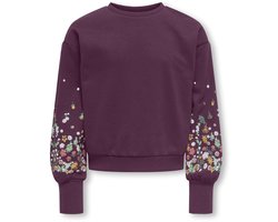 ONLY KOGBROOKE L/S O-NECK FLOWER SWT NOOS Meisjes Trui - Mauve Wine Sleeve Flower
