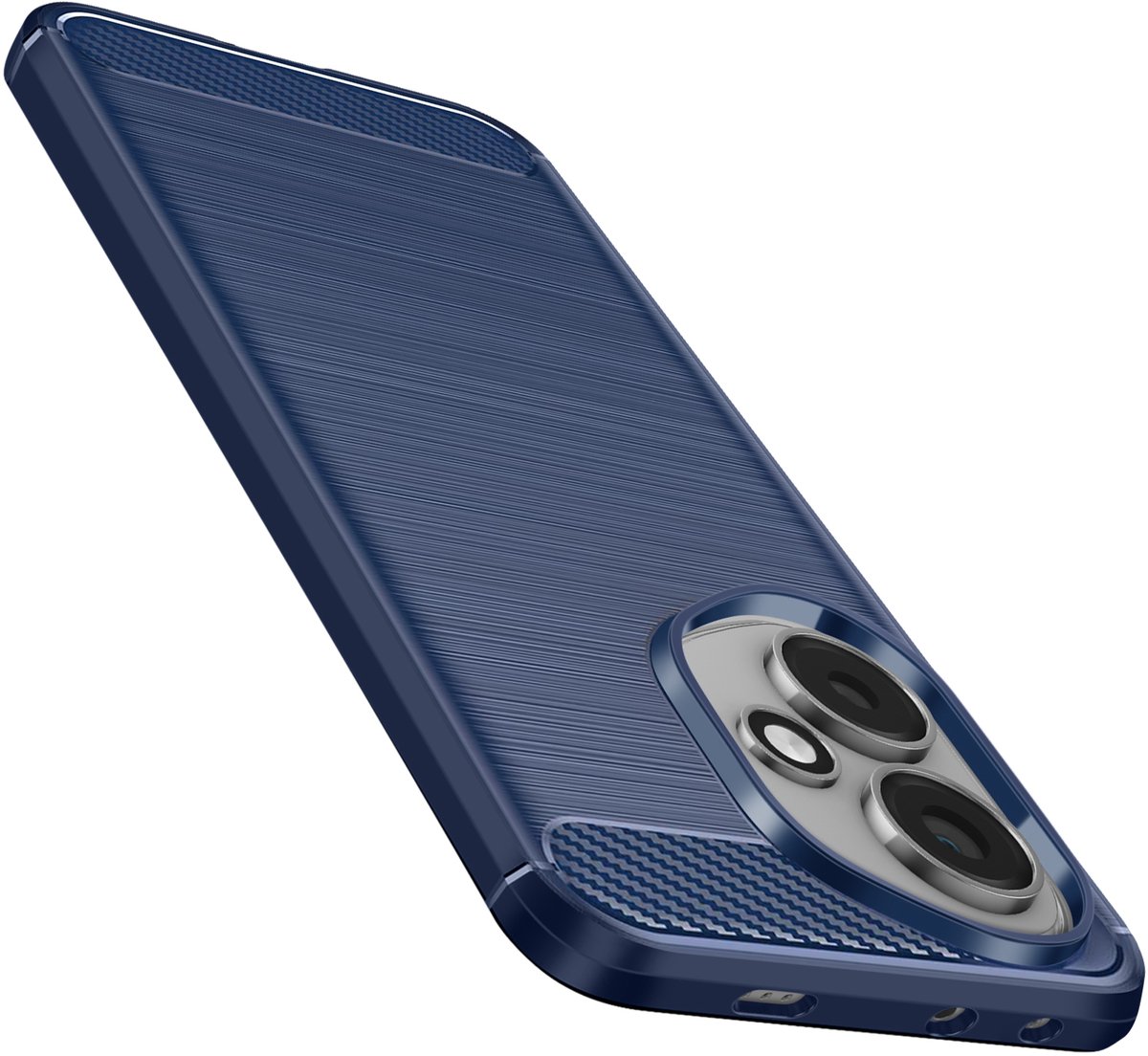 Avizar Hoes Geschikt voor Honor 400 Siliconen Design Geborsteld Koolstof, Blauw