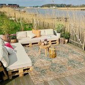Tapis d'extérieur, tapis de jardin, tapis de balcon 300 cm x 200 cm fabriqué à partir de Bouteilles PET