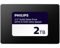 Philips interne SSD 2.5" SATA III - 2 TB - leessnelheid tot 550 MB/s - Schrijfsnelheid tot 520 MB/s - S130 Ultra Speed