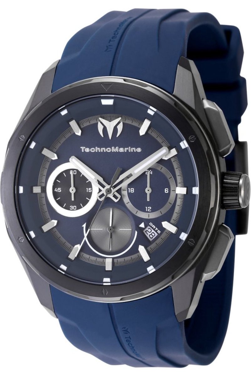 TechnoMarine OCEAN - NOMAD TM-318103 Heren Horloge - Waterdicht - Analoog - Quartz Uurwerk - Roestvrij Staal met blauwe Wijzerplaat - 43mm