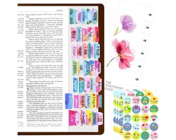105 STKS Bijbel Indexeren Tabs Set - 80 STKS Christian Geloof Sticker - Bonus Uitlijning Gids