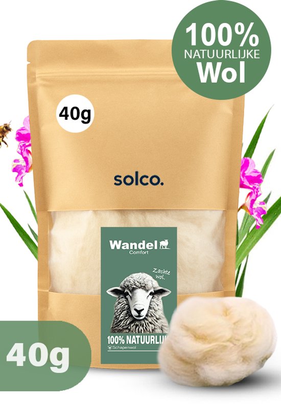 Foto: Wandel comfort 40 gram antidruk wol 100 natuurlijk schapenwol rijk aan lanoline voetwol wandelwol