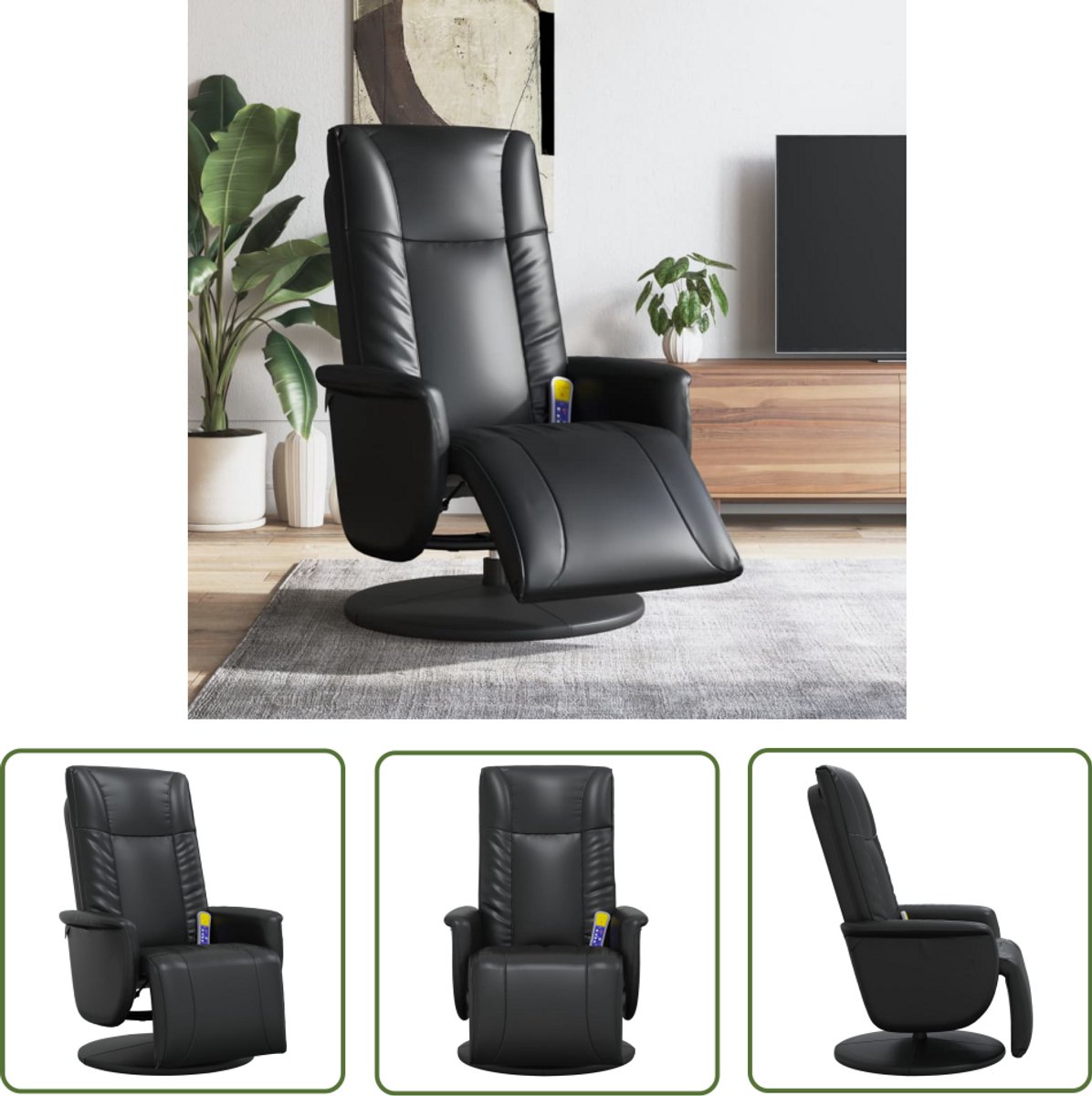 vidaXL Ergonomische Massagestoel met Voetensteun Kunstleer - vidaXL - €258,95