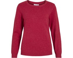 Vila Trui Viril O-neck L/s Knit Top - Noos 14054177 Jester Red/dark Melange Dames Maat - L