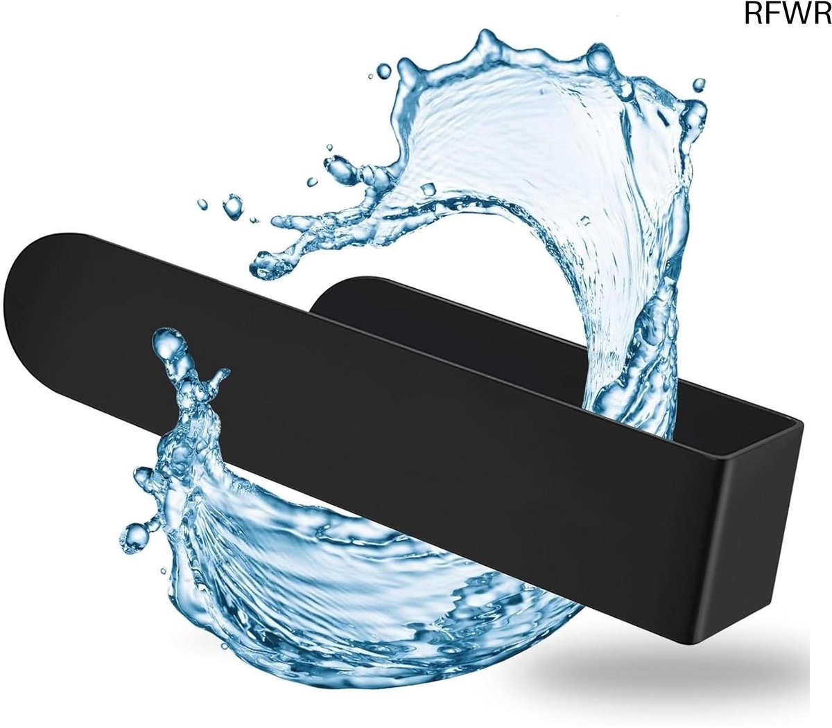 RFWR® Zwarte selfklevende spoeldoekhouder voor keuken, multifunctioneel en ruimtebesparend (20 cm)