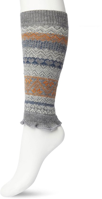 Bonnie Doon Beenwarmer met Scandinavische Print Grijs - Unisex - Dames en Heren - Folkloric Print - Gebreide Beenwarmers - Sleevers - Stoer - Heerlijk warm - Wol - Alloy - BP051729.115