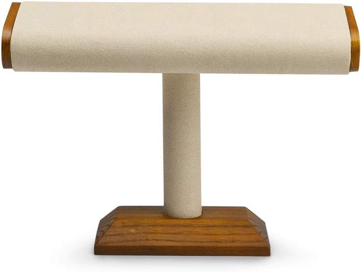 Massief houten Horloge Display Stand - Sieraden Organizer voor Tafel - Armband Houder - Top Sieraden Toren - Houtkleurig met Romeinse cijfers