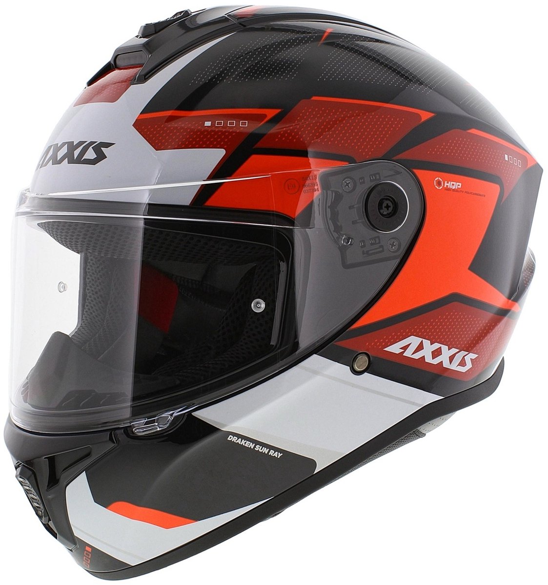 Axxis Draken S helm Sunray glans zwart wit rood - Maat M