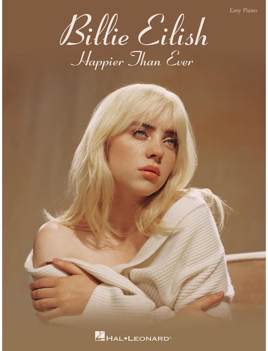 Billie Eilish staat op de cover van haar 'Happier Than Ever' easy piano bladmuziek.