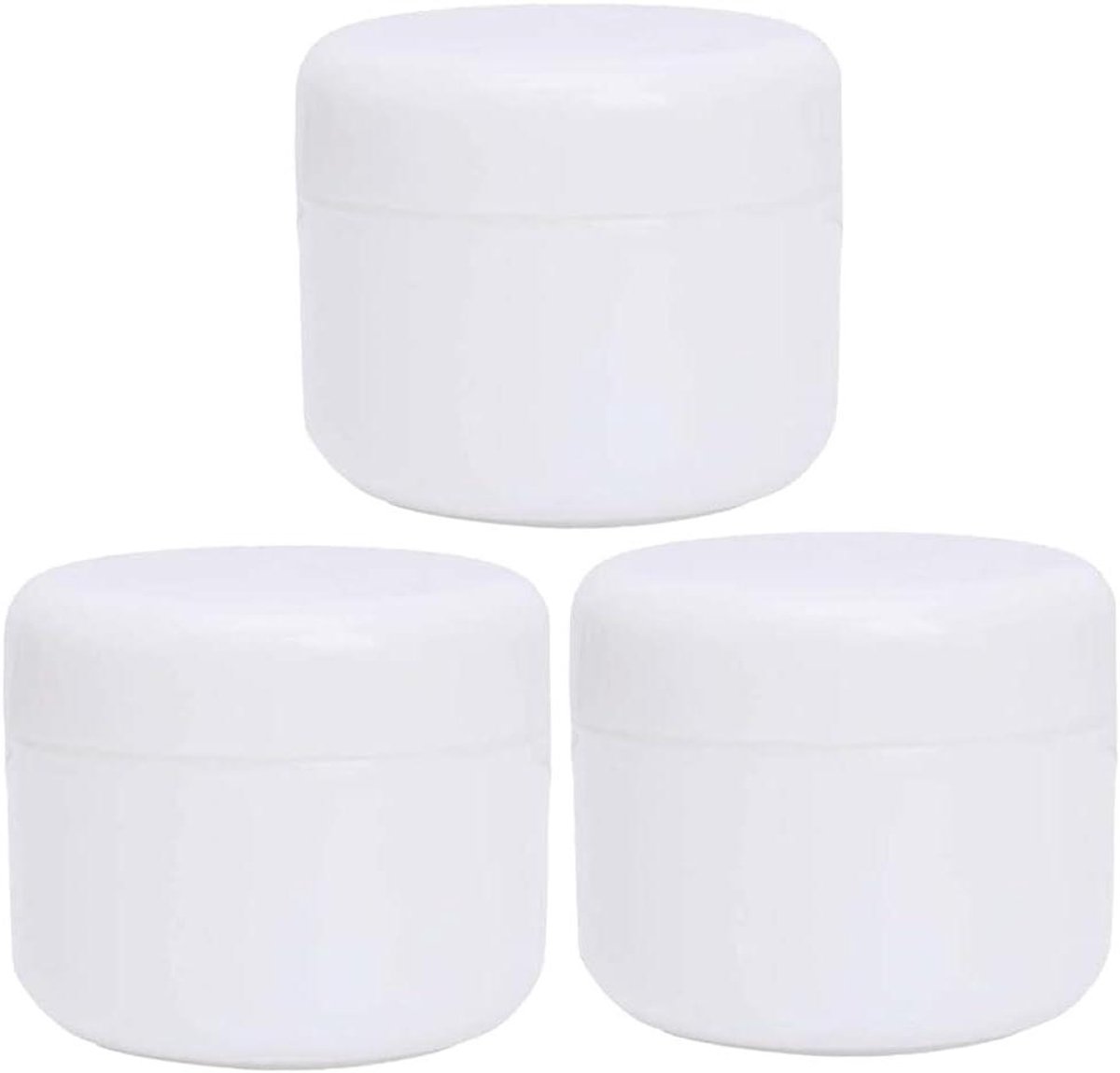 Cosmetic Jar Set van 3 stuks - 250ml - Wit - Navulbaar - Crème Potjes - Lotion Opslag - Emollient Ointment - Lege Potjes