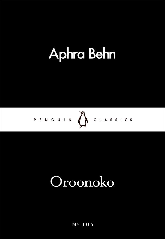Boekcover van Oroonoko door Aphra Behn, deel van Penguin Little Black Classics.