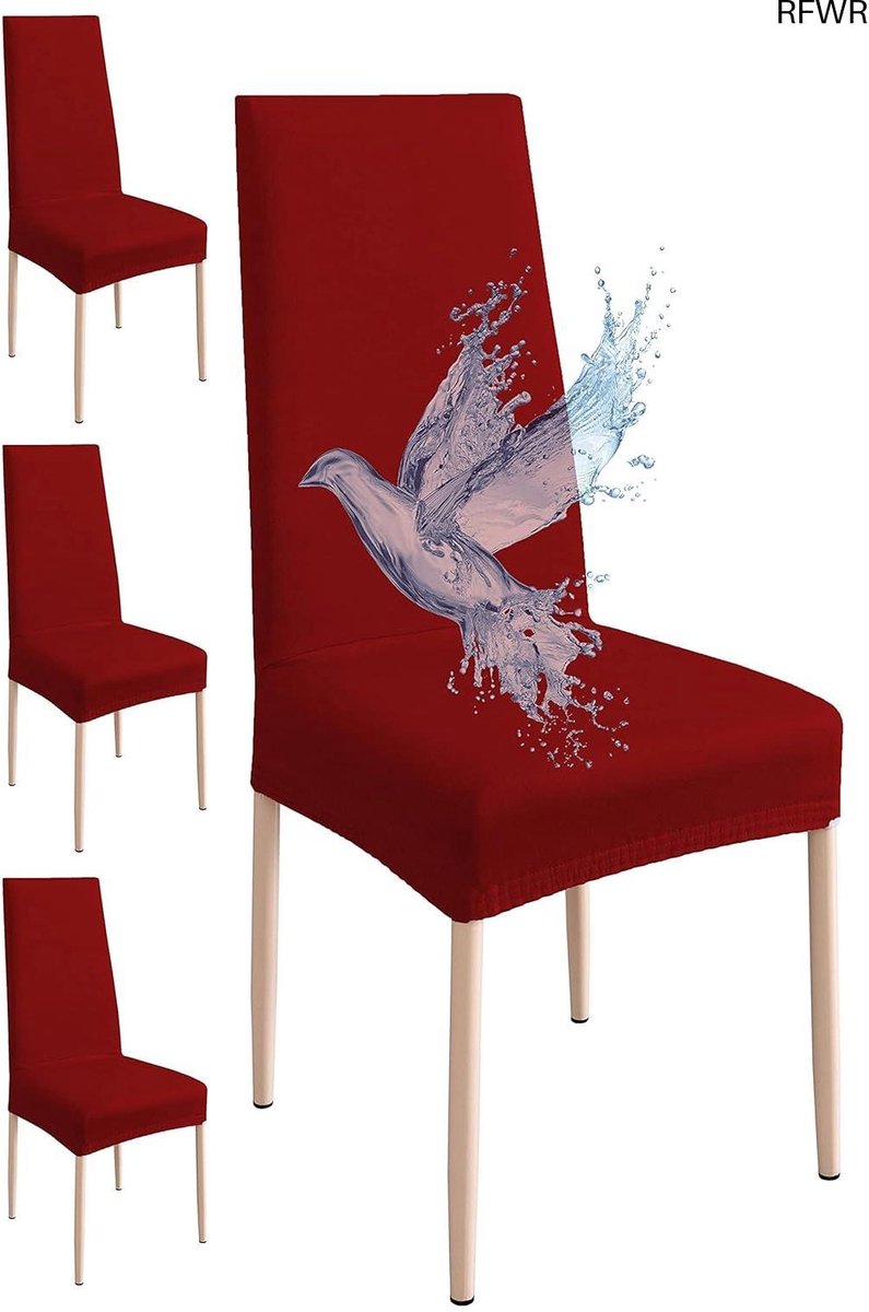 RFWR® Waterdichte Eetkamerstoelhoezen - 4 Stuks, Rekbaar en Gemakkelijk te Reinigen