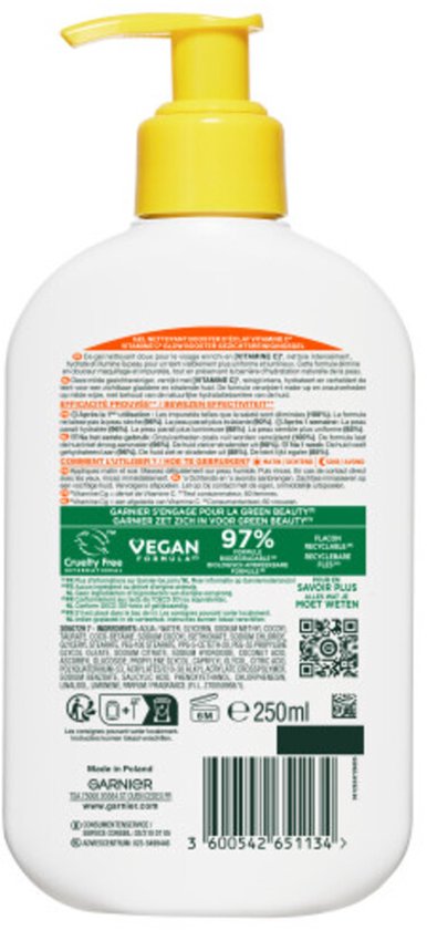 Garnier SkinActive Vitamine C Glow Booster Gezichtsreiningsgel - 250 ml