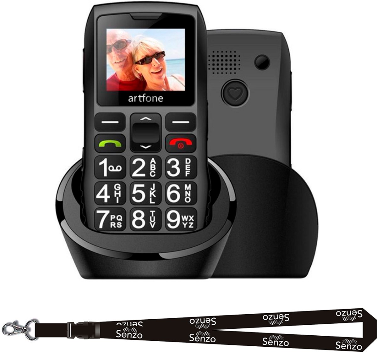 Artfone C1+4G - Senioren Telefoon - GSM - Senioren Mobiele Telefoon - SOS-Knop - Inclusief Keycord
