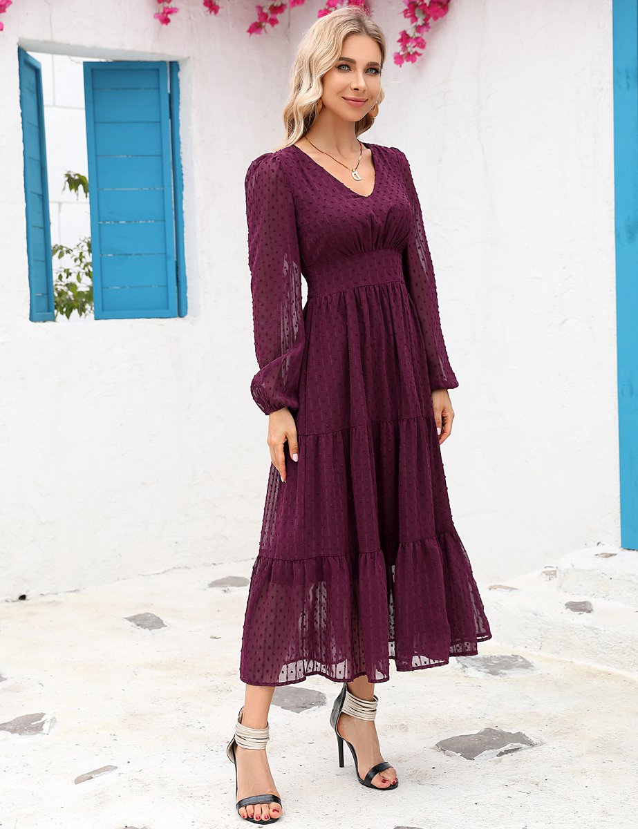 XIVISTO Women's Elegant Evening Dress, Long Sleeve Cocktail Dress
