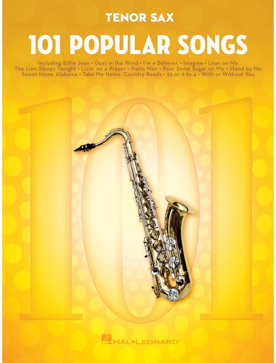 101 Popular Songs  Tenor Saxophone For Tenor Sax Instrumenta ... - cover