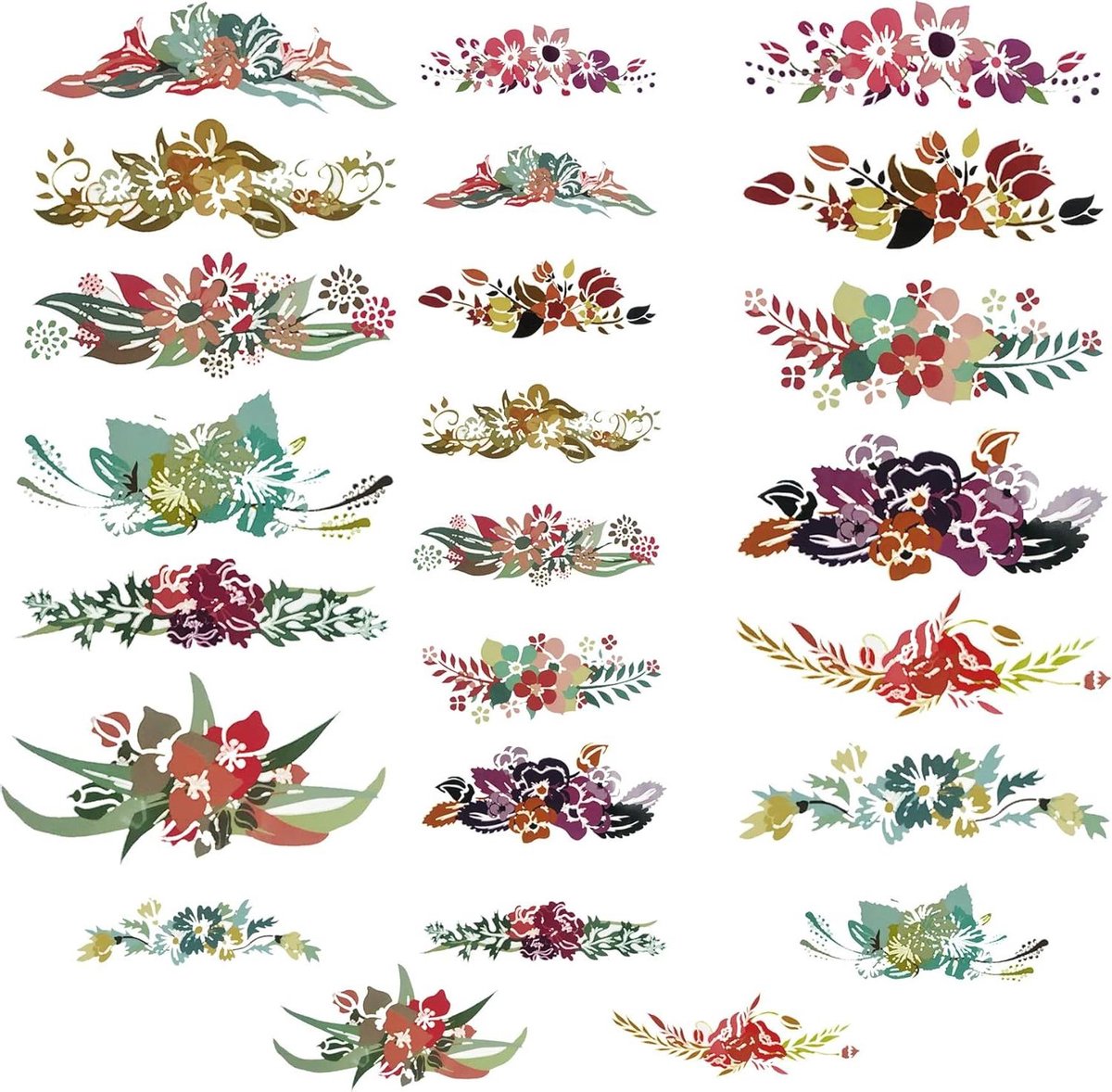 24 Stuks Bloemen Patches - Strijkapplicaties voor Kleding en Tassen