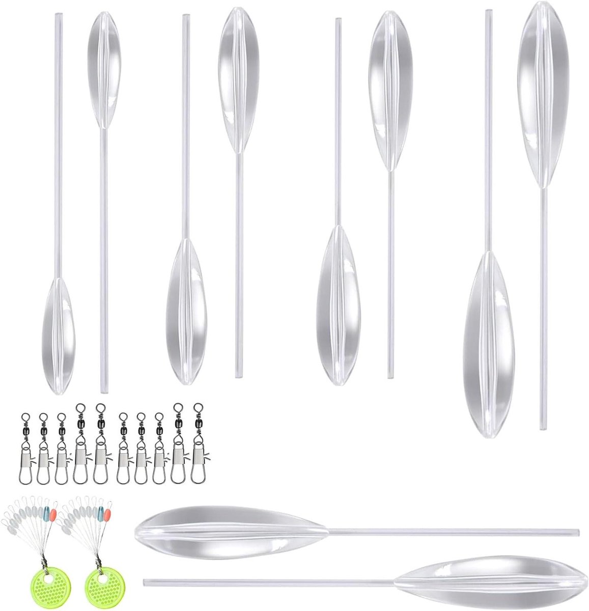 Allecto Plus - Hengelaccessoires Set 10 stuks voor forelvissen met Sbirolino dobbers