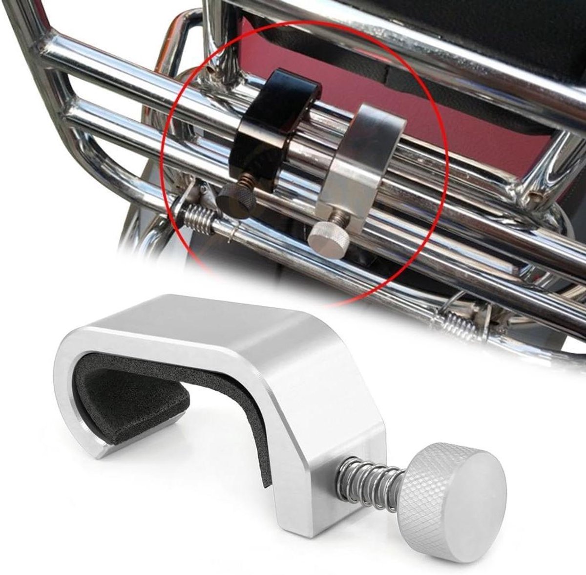 Allecto Plus - Bagagerek Verstelhaak Beugel Clip Opbergtas Grip VESPA GTS Motorfiets Accessoire - Handige Opbergsysteem