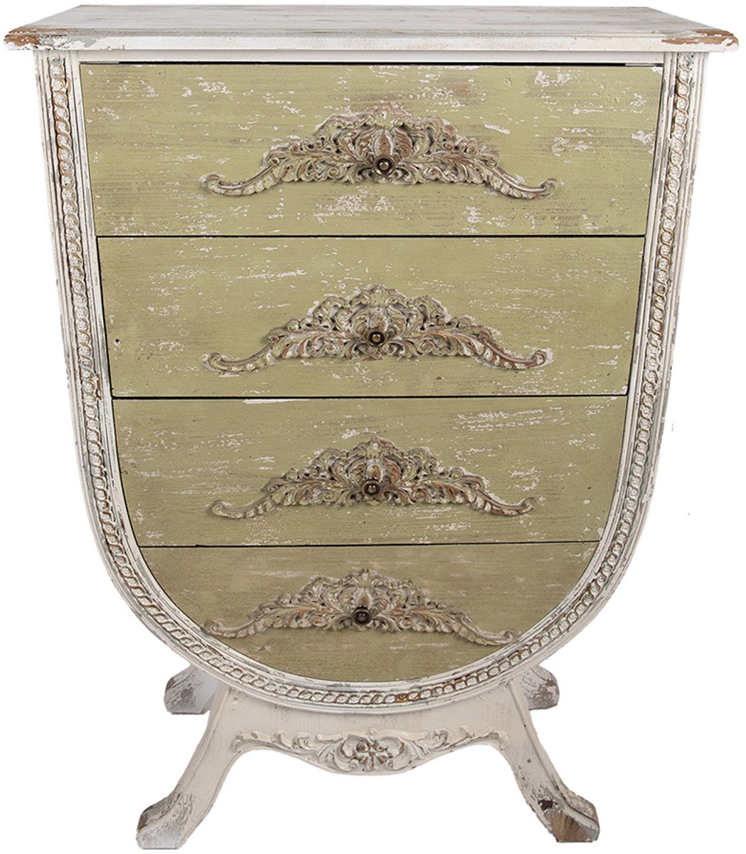 Clayre & Eef Ladekast 81x36x113 cm Wit Groen Hout